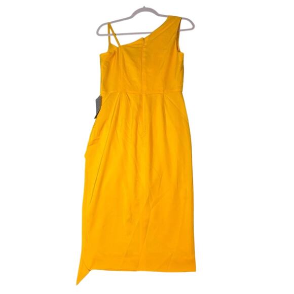 Lavish Alice Yellow Cowl Neck Wrap Midi Dress Size 6 Cocktail NWT - Picture 6 of 8